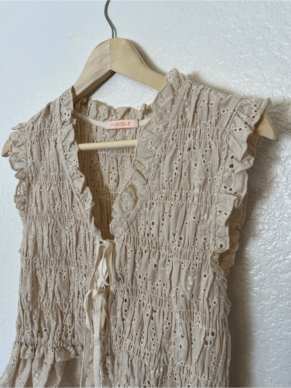 OLIVACEOUS - Smocked Ruffle Hem Top - Picture 4 of 7
